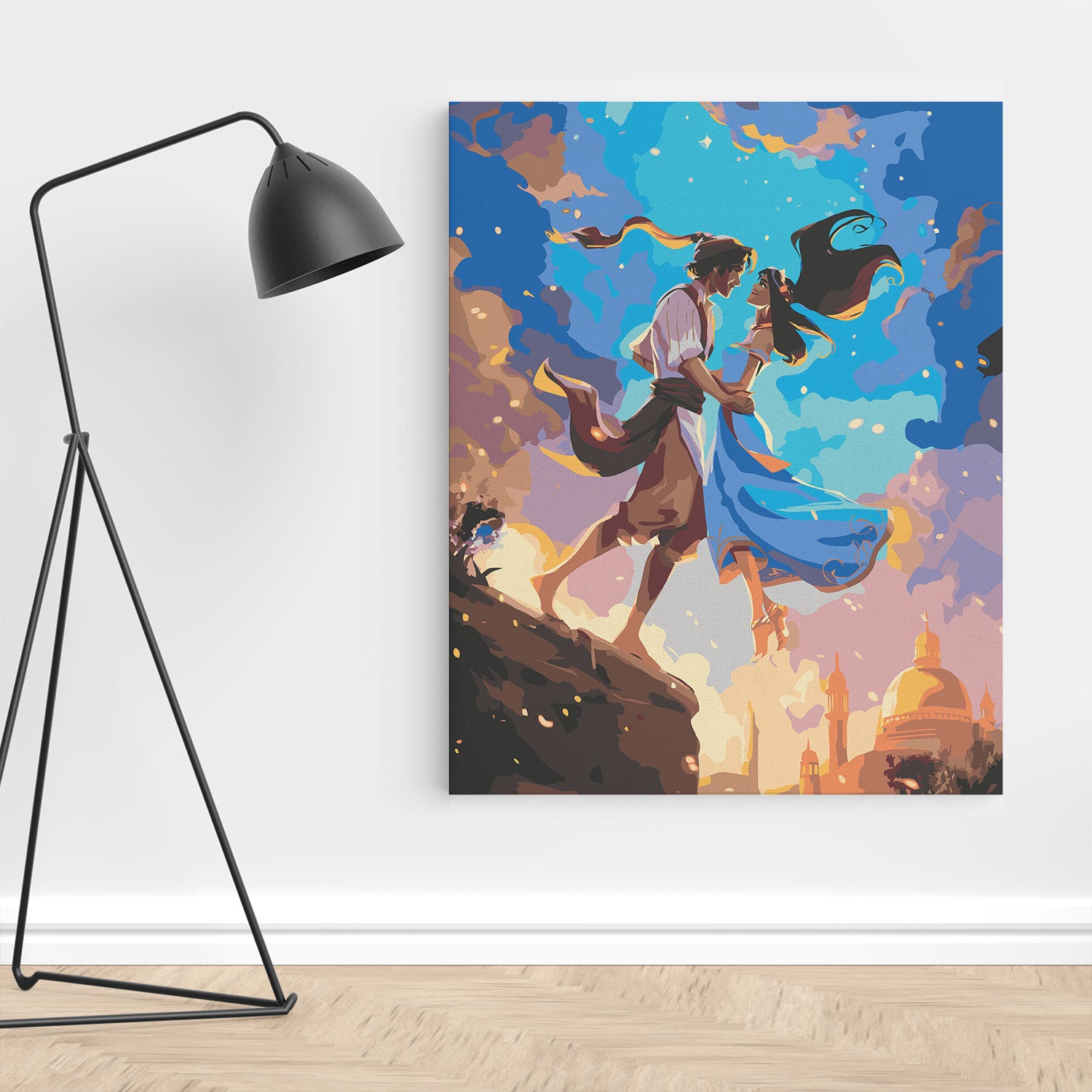 Obraz Po Numerach „Aladyn i Lampa Dżina” – Malování podle čísel, umělecká sada, DIY dárek