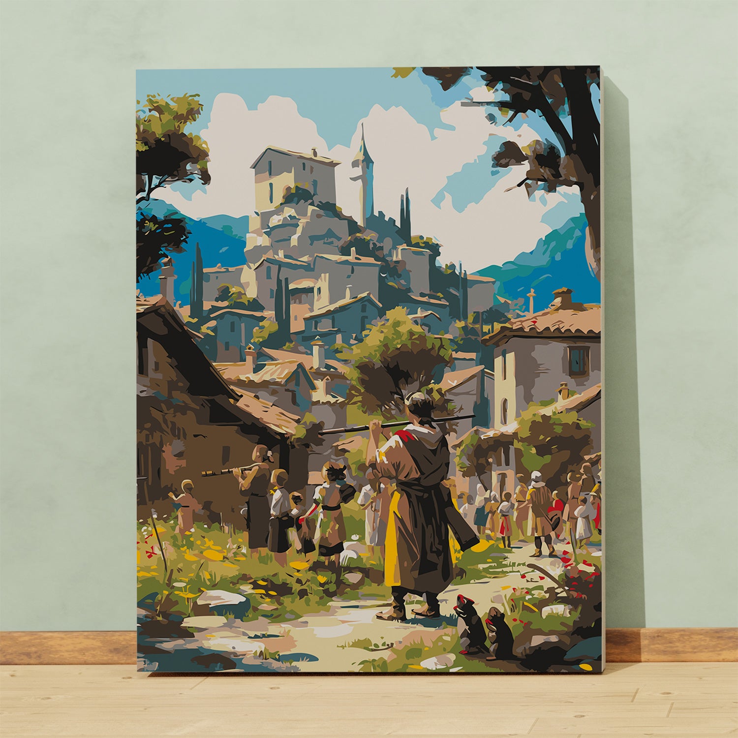 Obraz Po Numerach „Flecista z Hameln” – Bajkowa Scena z Dziećmi i My szami