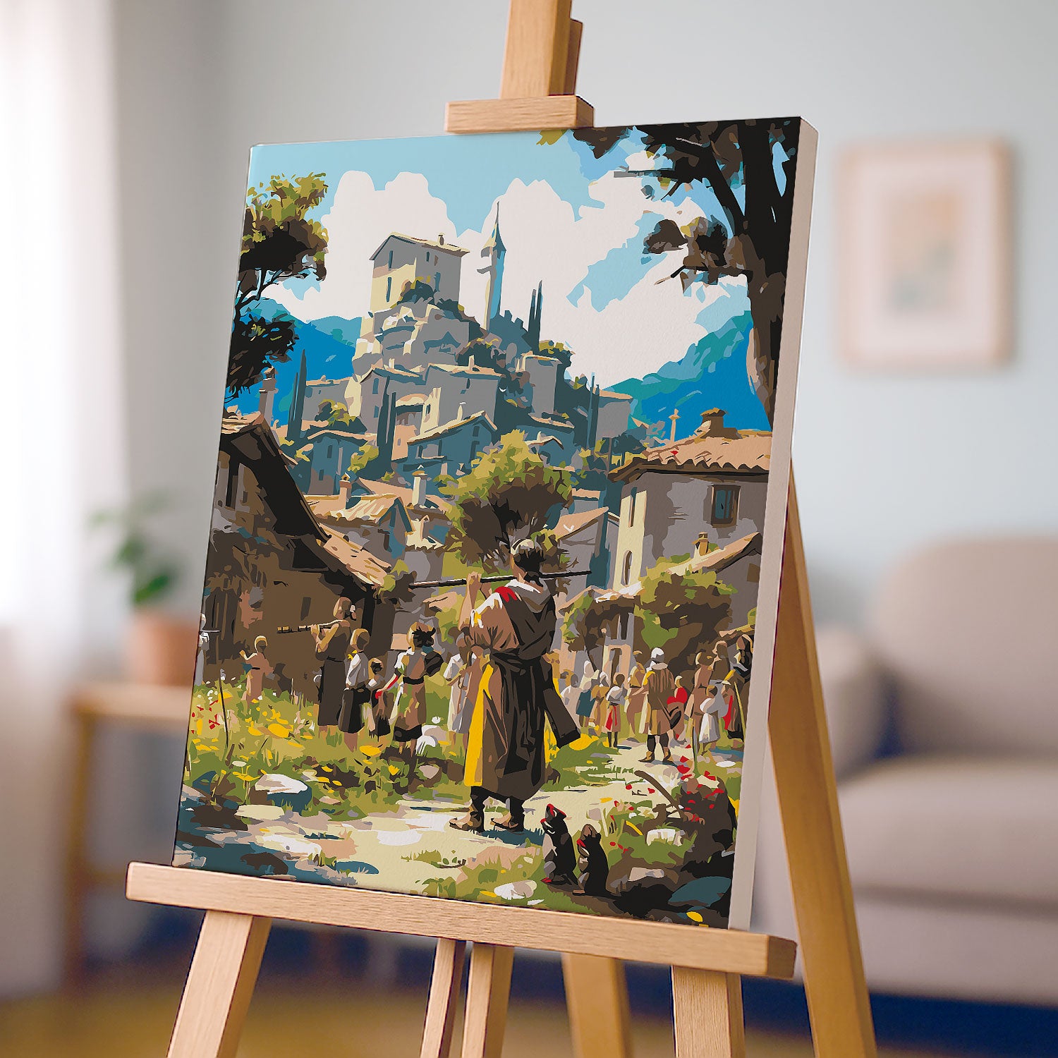 Obraz Po Numerach „Flecista z Hameln” – Bajkowa Scena z Dziećmi i My szami