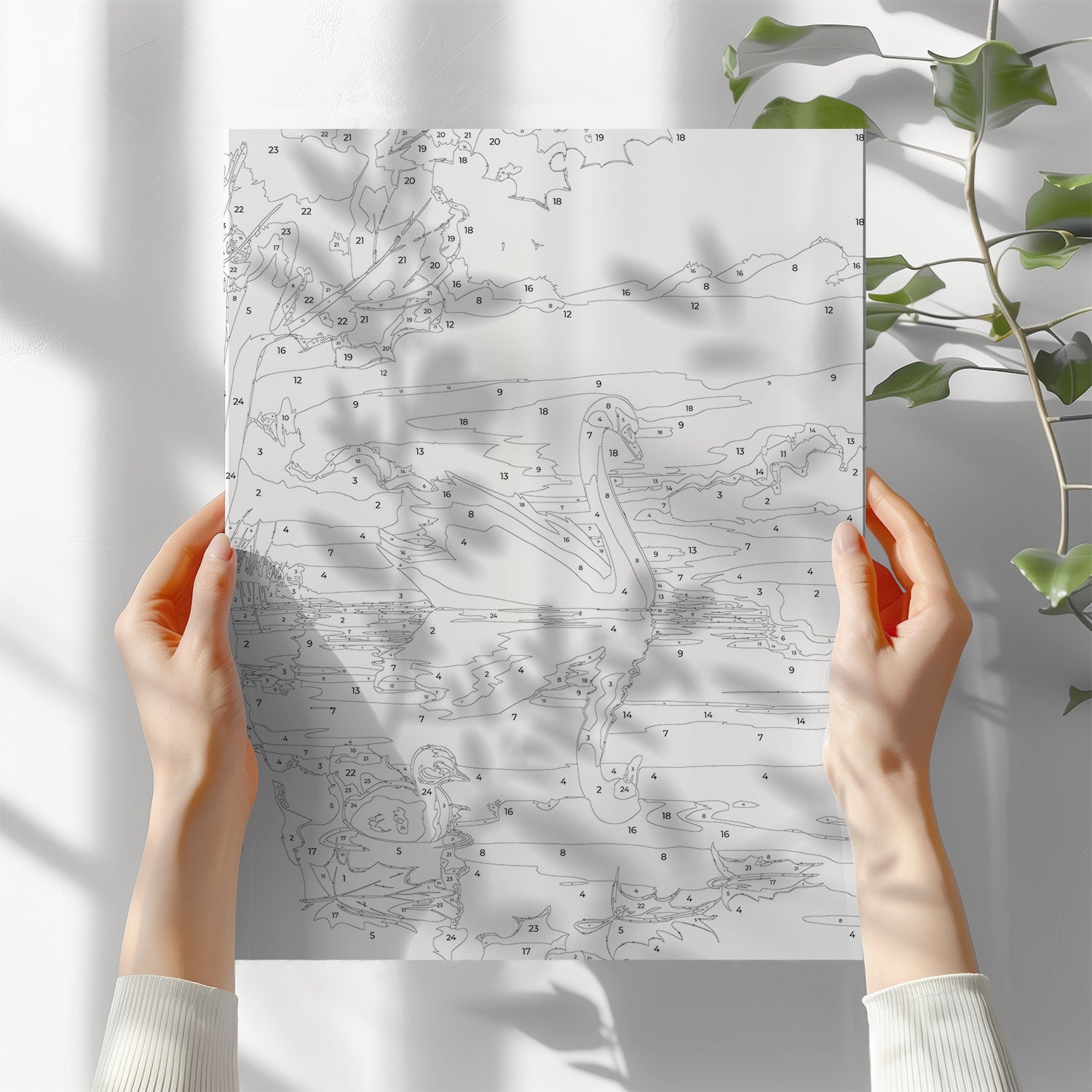 Obraz Po Numerach „Ošklivé káčátko” – Pohádkový labuť na jezeře