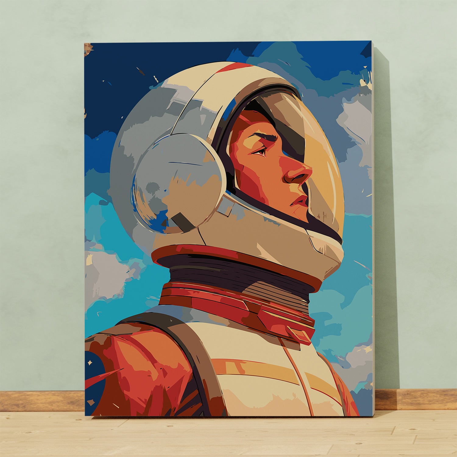 Obraz Po Numerach „Kosmonauta w Hełmie – Marzyciel Kosmosu” – Moderní portrét