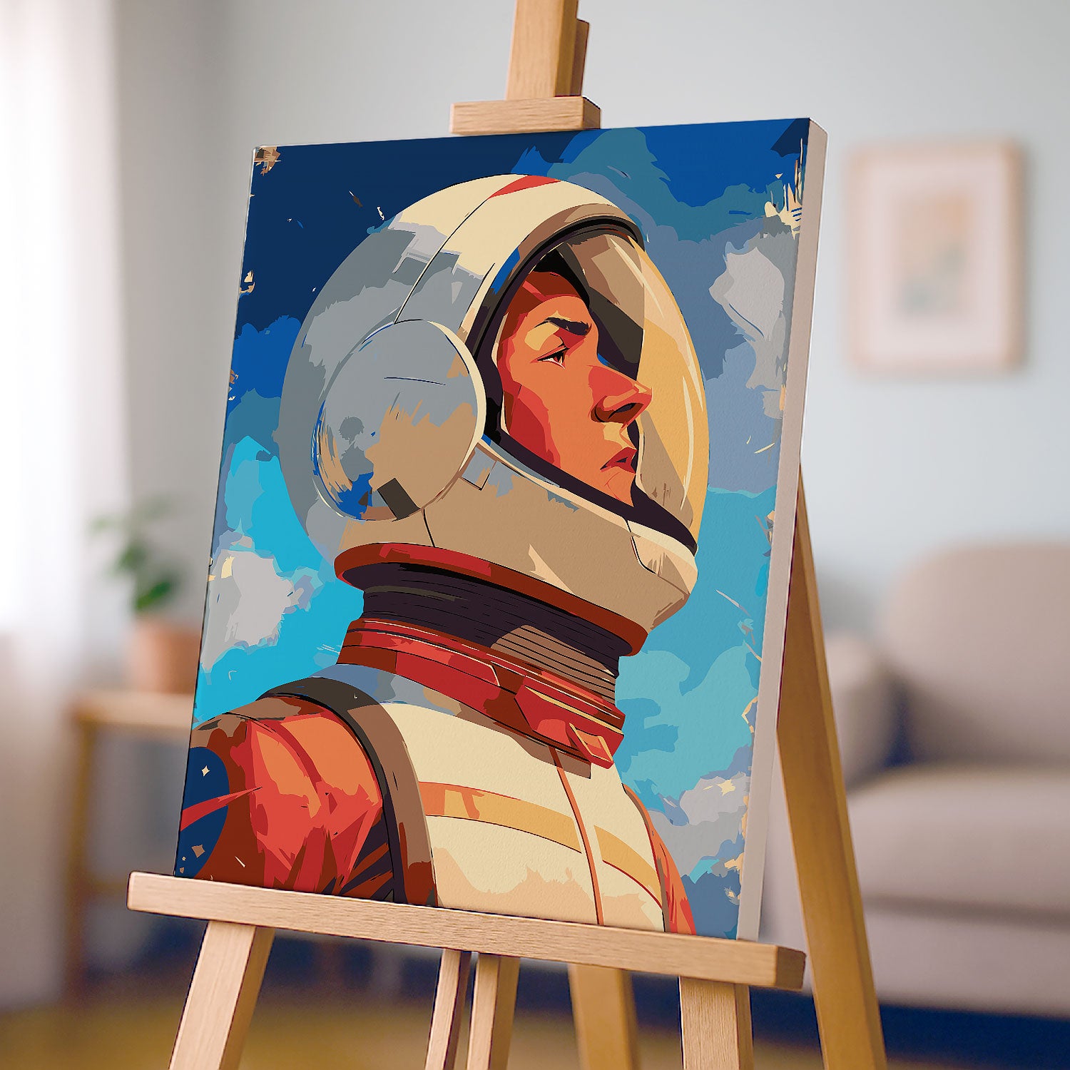 Obraz Po Numerach „Kosmonauta w Hełmie – Marzyciel Kosmosu” – Moderní portrét