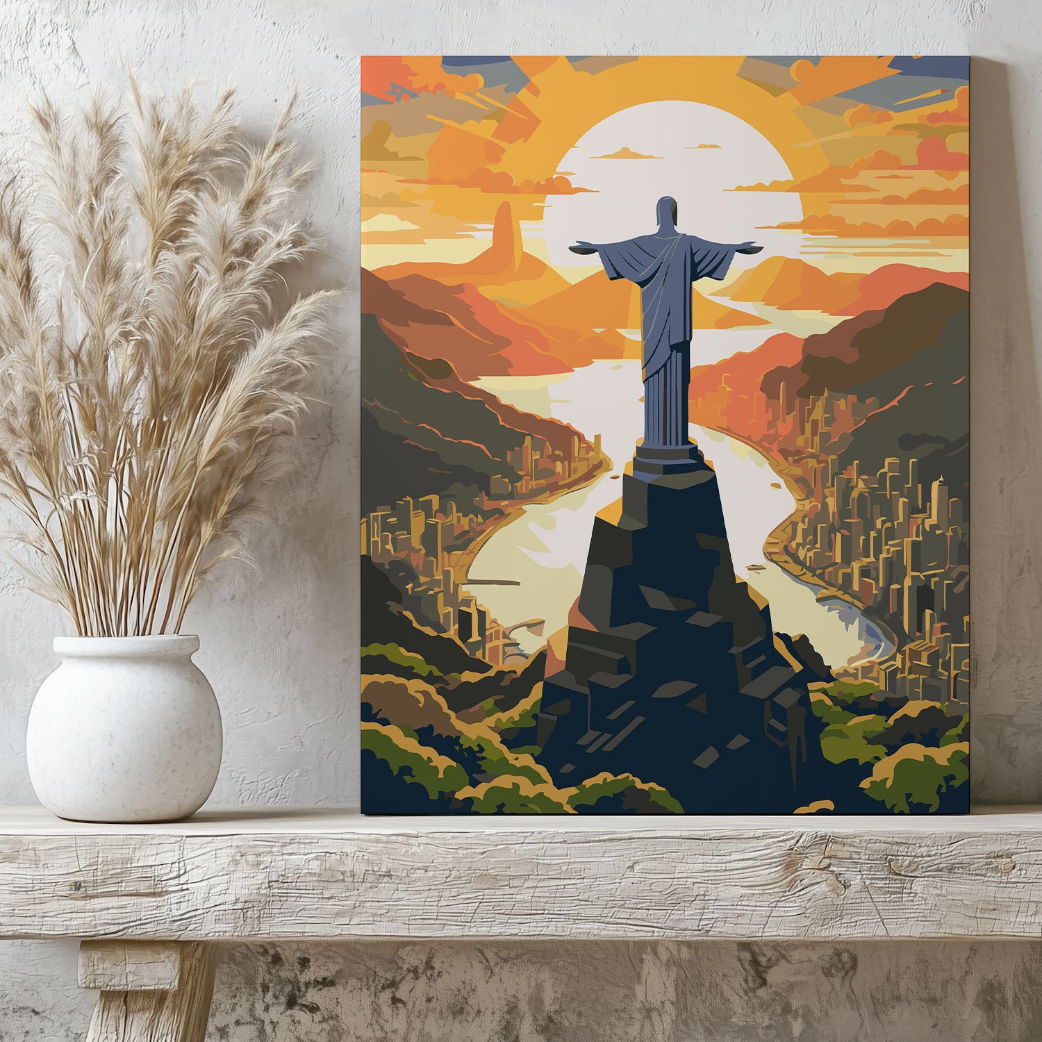 Obraz Po Numerach „Rio de Janeiro o Zachodzie Słońca” – Malování podle čísel, ikonická krajina a tropické klima