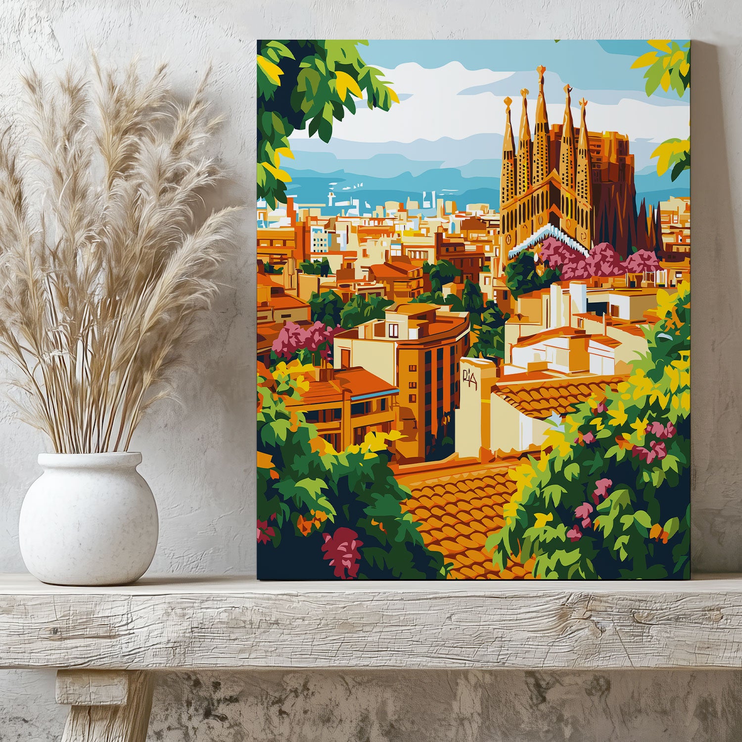 Obraz Po Numerach „Magická Barcelona“ – Malování podle čísel, španělská architektura a středomořská atmosféra