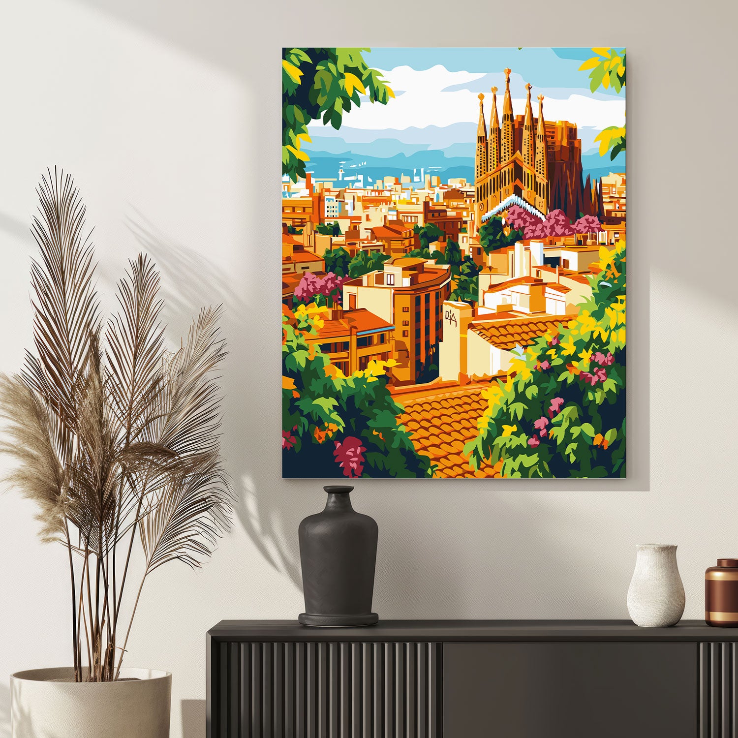 Obraz Po Numerach „Magická Barcelona“ – Malování podle čísel, španělská architektura a středomořská atmosféra