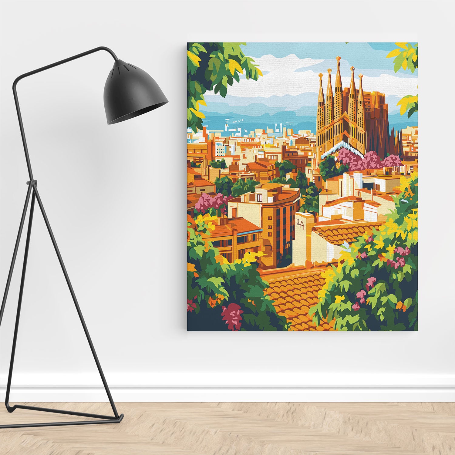 Obraz Po Numerach „Magická Barcelona“ – Malování podle čísel, španělská architektura a středomořská atmosféra