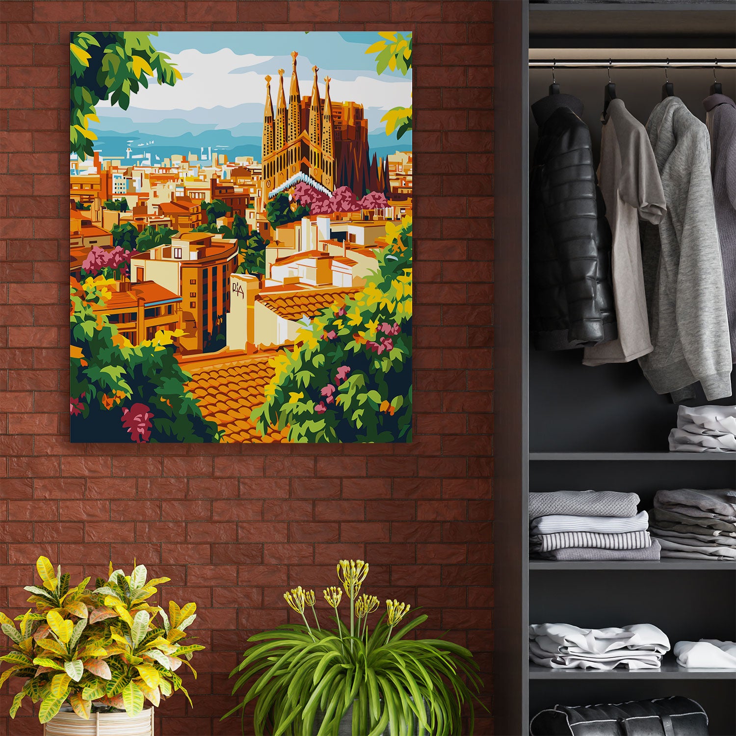 Obraz Po Numerach „Magická Barcelona“ – Malování podle čísel, španělská architektura a středomořská atmosféra