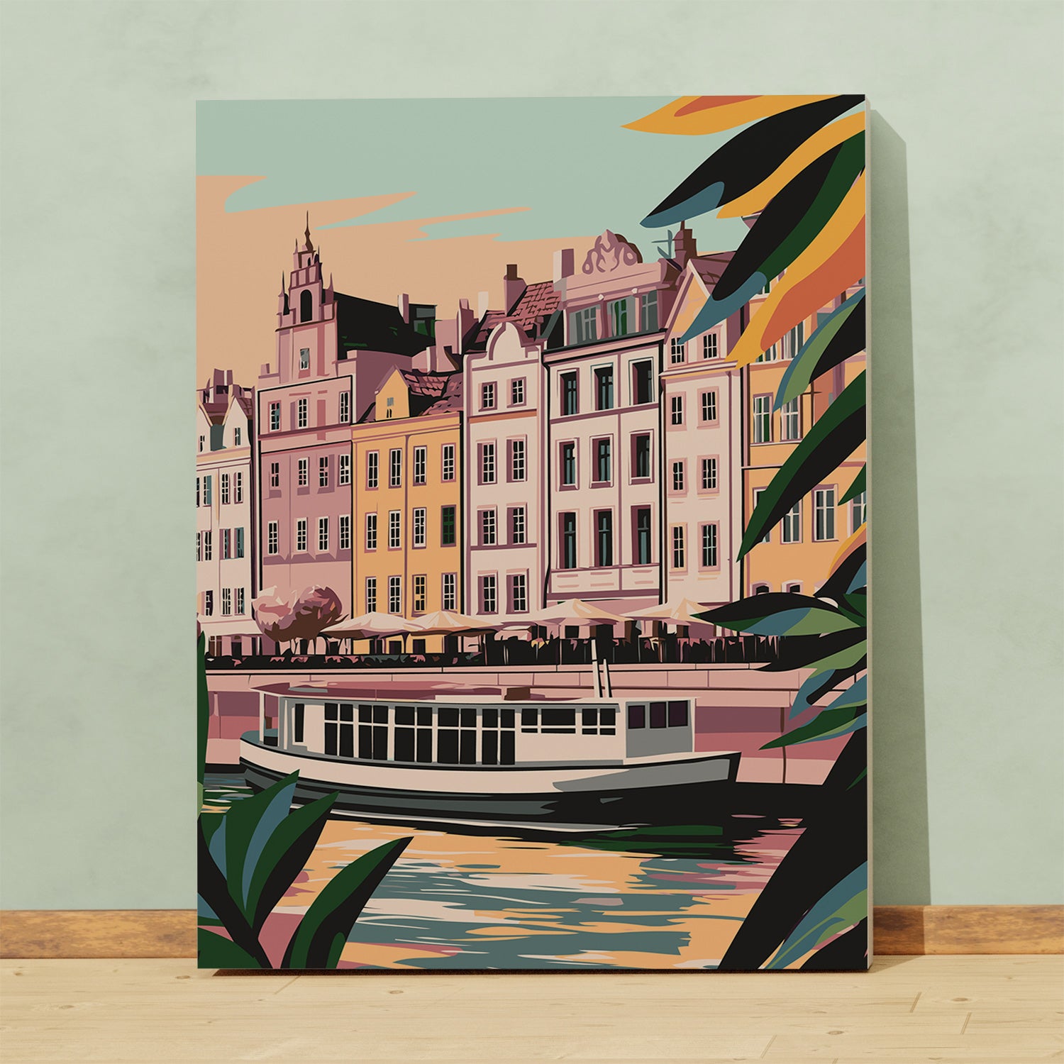 Obraz Po Numerach „Varšavské Staré Město nad Vislou z Promem”