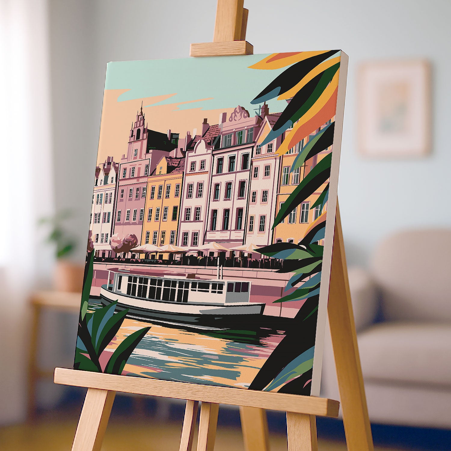 Obraz Po Numerach „Varšavské Staré Město nad Vislou z Promem”