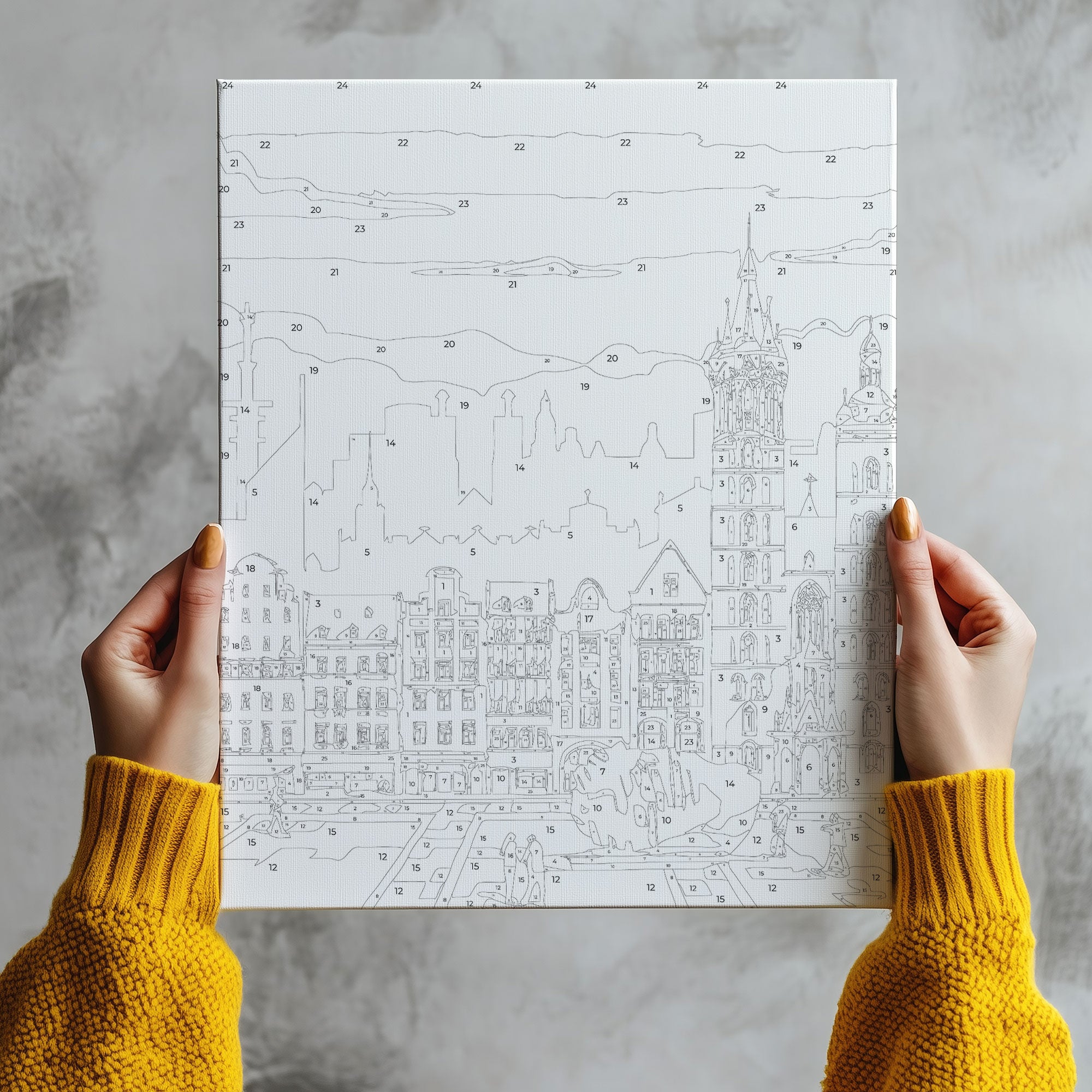 Obraz Po Numerach „Kraków Rynek Główny z Kościołem Mariackim” (Obraz Po Numerach „Krakov, hlavní náměstí s Mariánským kostelem”)