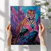 Obraz Po Numerach „Neonový tygr“ – Malování podle čísel, pop-art a dravá elegance