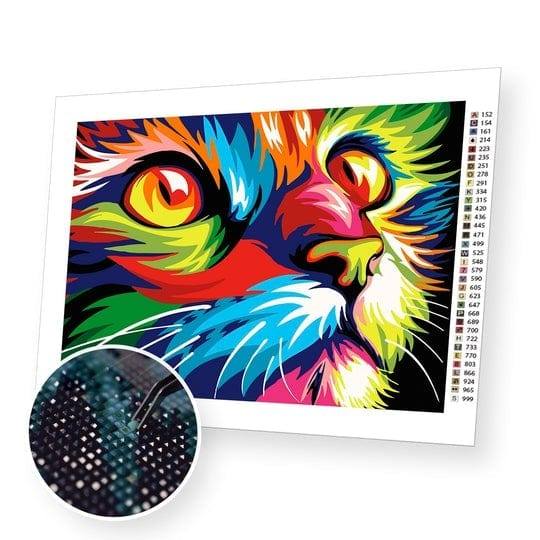 Mozaika - Farebná Mačka - 40X50 Cm