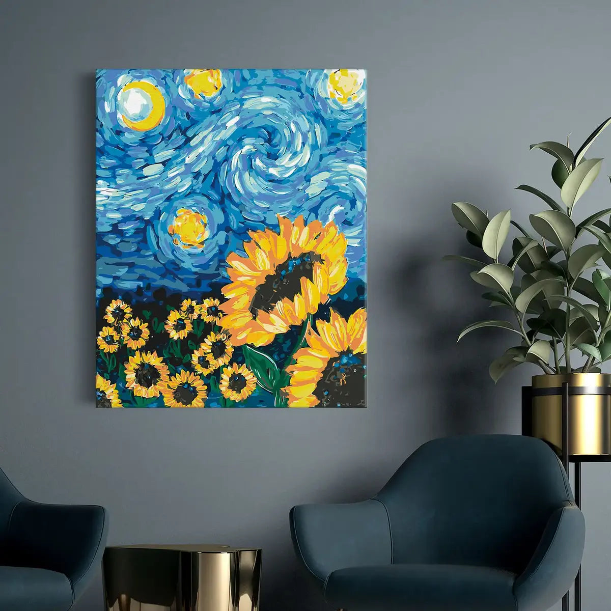 Slnečnice v štýle Van Gogha