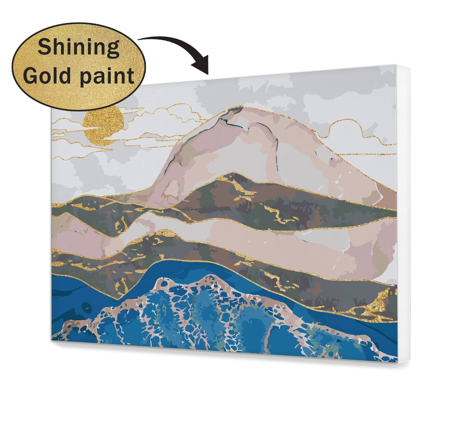 Abstraktion av solens gyllene berg (NK0409)