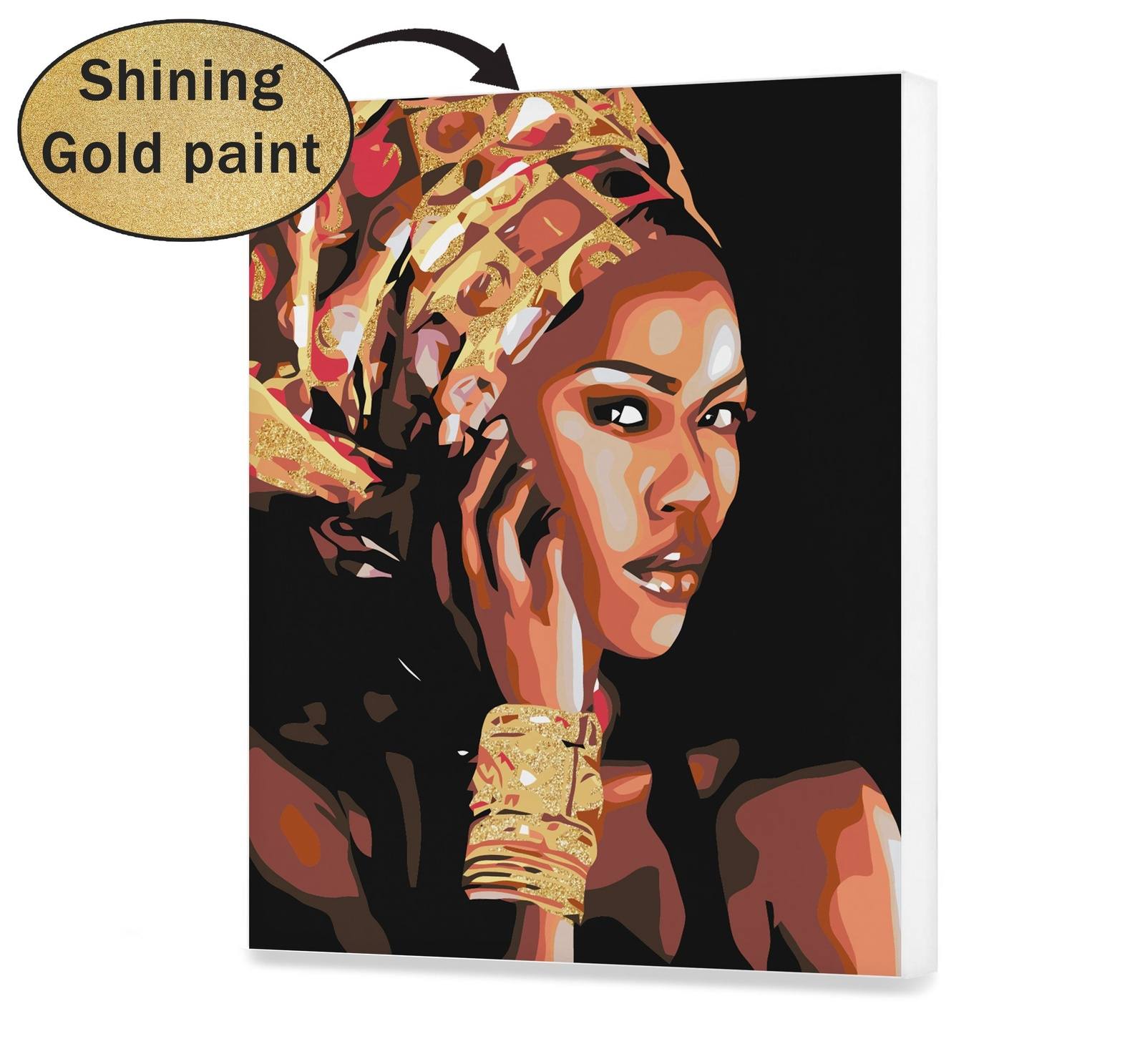 Motivos dorados de mujer africana (SC0592)