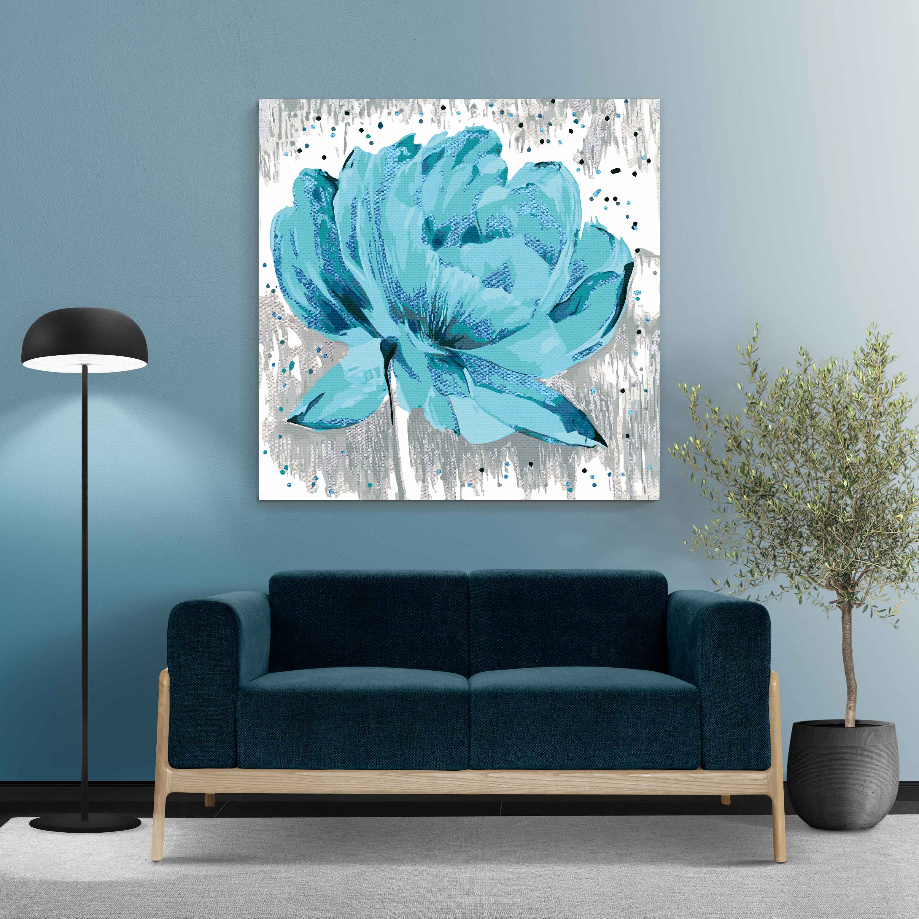 Kvitnúci modrý kvet